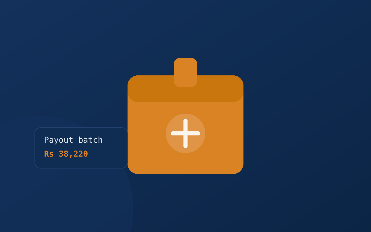 Delivery app payout batch illustration